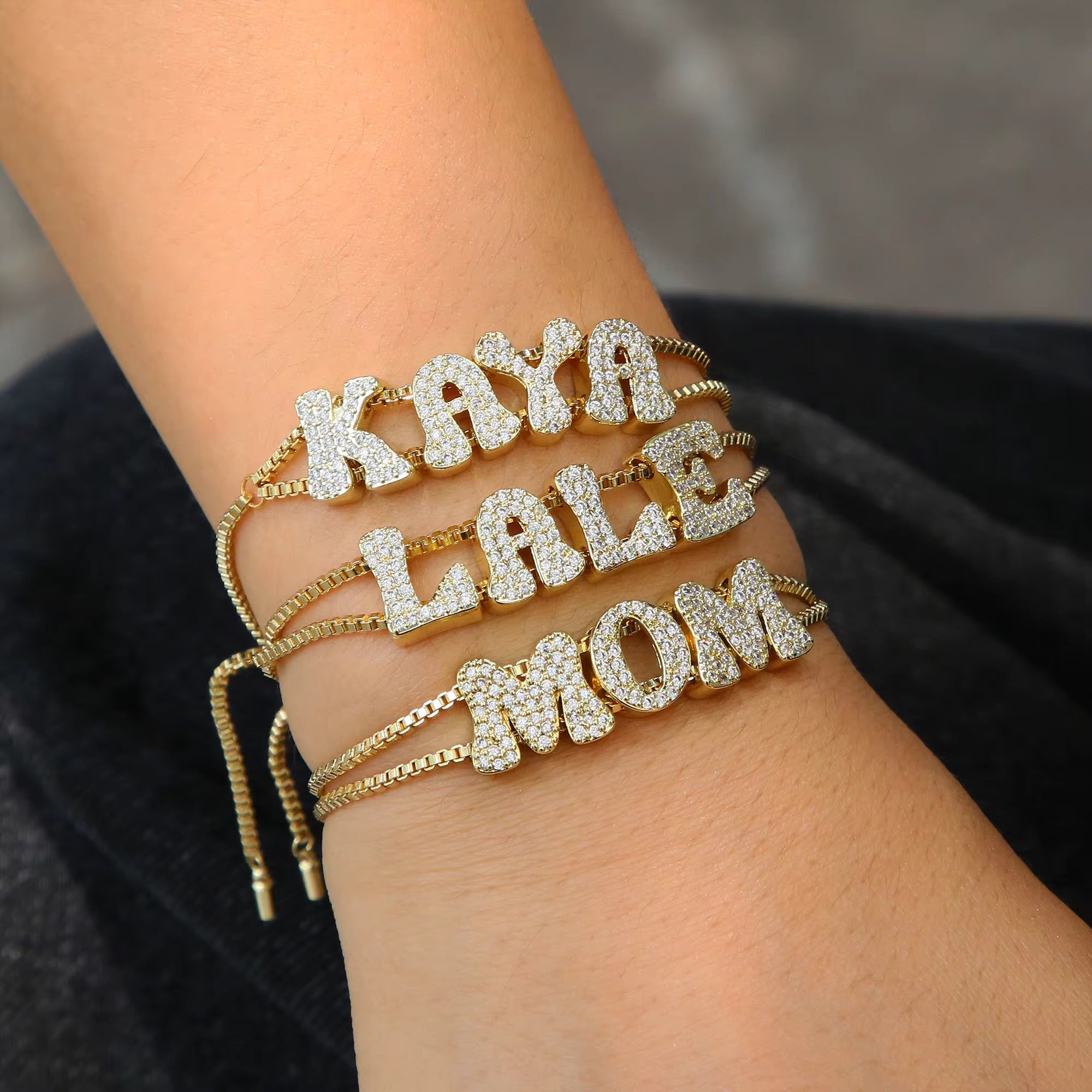 Custom Bubble Name Bracelet
