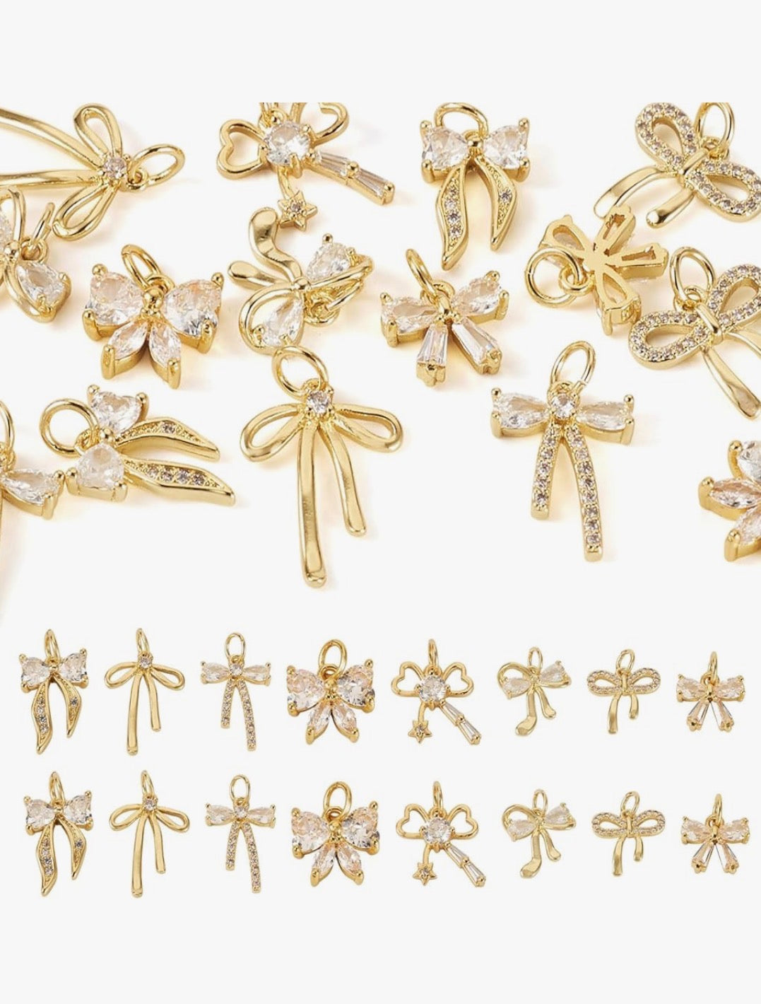 CZ Bow Charms